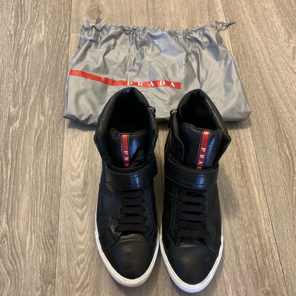 High top Prada sneakers